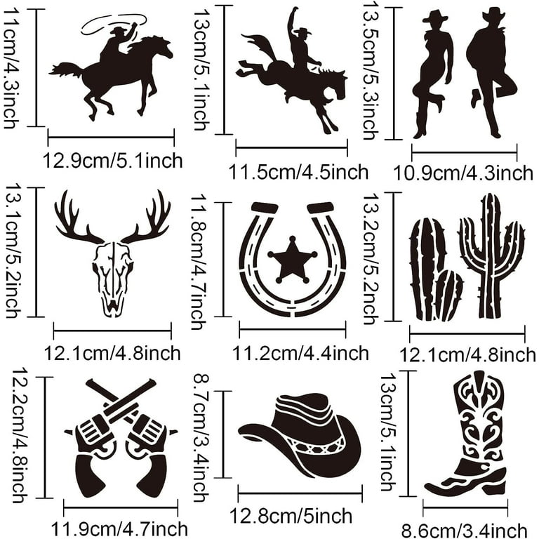 9PCS Cowboy Stencil Cowboy Boots and Hat Cactus Western Cowboy Cowgirl Stencil 6×6inch Reusable Hollow Out Drawing Template for DIY Projects Painting Drawing Crafts - Walmart.com 9pcs-cowboy-stencil-cowboy-boots-and-hat-cactus-western-cowboy-cowgirl-stencil-6-6inch-reusable-hollow-out-drawing-template-for-diy-projects-painting-drawing-crafts-walmart-com