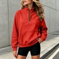 thumbnail image 6 of TZZQ Women Quarter Zip Pullover Sweatshirt Oversized Loose Fit Athletic Sweatshirt Casual Fashion Stand Collar Long Sleeve Pullover Hoodie Comfy Trendy Plus Size Relaxed Fit Sports Shirts Red S, 6 of 8