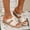 White, variant on Maoxin Sandals Women Fashion Casual Summer New Style Solid Color Fish Mouth Wedge Heel Thick Bottom Sandals Ladies Sandals Black 36