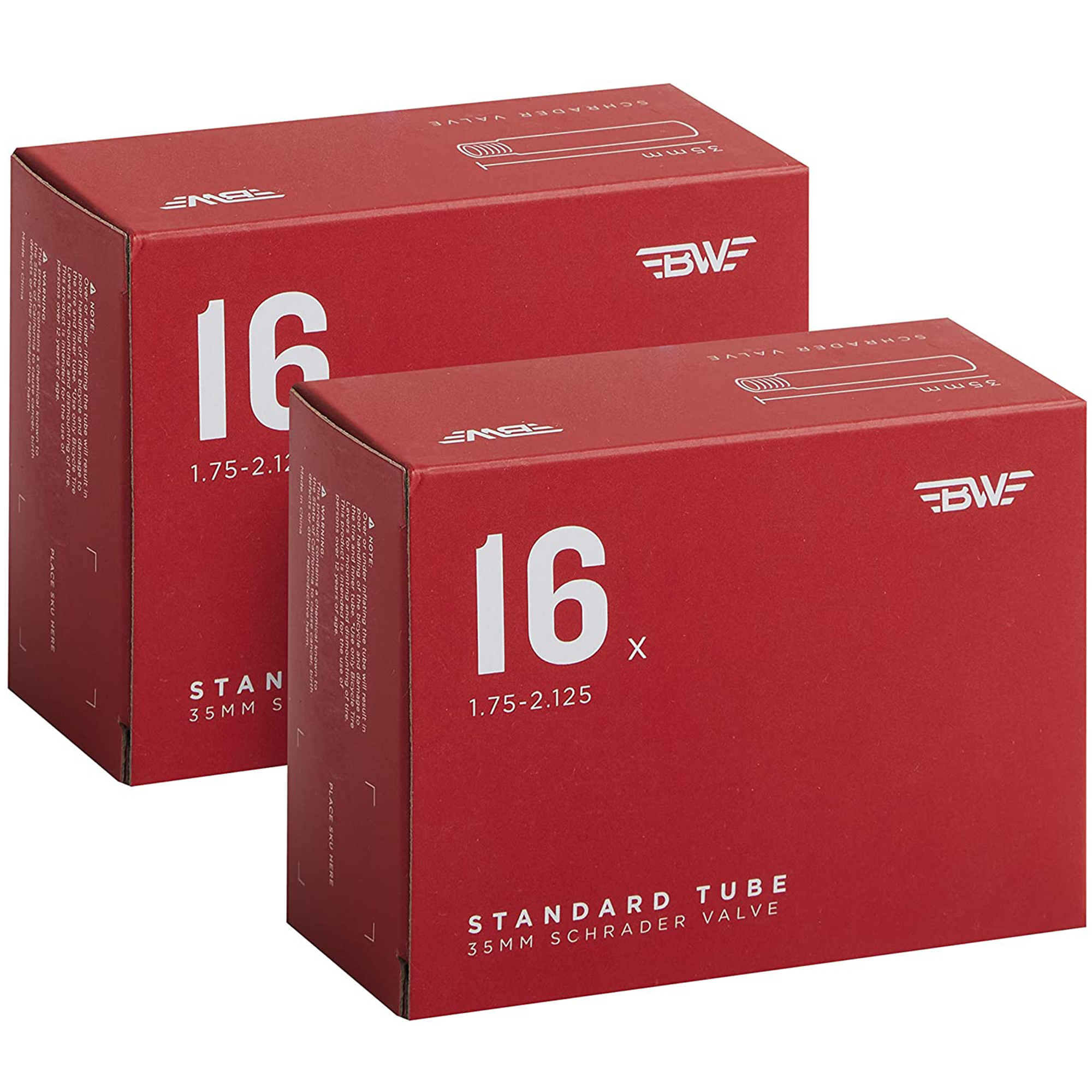 BW Bike Tube Bicycle Inner Tubes with 35mm Schrader Valve for Bike