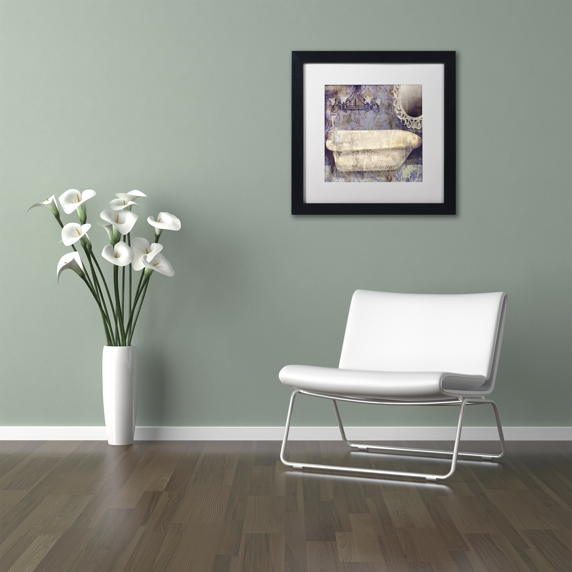 Trademark Fine Art "Le Bain Paris II" Canvas Art by Color Bakery White Matte, Black Frame