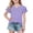 Purple, variant on Girls Ruffled Short Sleeve T Shirts V Neck Solid Color Pullover Tops Summer Ute Stylish Casual Loose Blouse (11-12 Years, Purple)