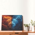 thumbnail image 4 of Gukieu Red And Blue Fire Lion Print Horizontal Canvas Decorative Painting 12x16 Inch Shrinkage Resistant Frame Hanging Home Wall Art Decor, 4 of 6