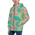 thumbnail image 2 of Pofeuu Colorful Palm Leaves Print Teenage Zipper Hoodie Sweatshirts Hooded Casual Jackets With Pocket For Boys Girls-Small, 2 of 6