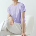 thumbnail image 4 of ameIAEA Short Sleeve Workout Tops for Women Crewneck Solid Color Basic Tees Summer Yoga Running Shirts, 4 of 5