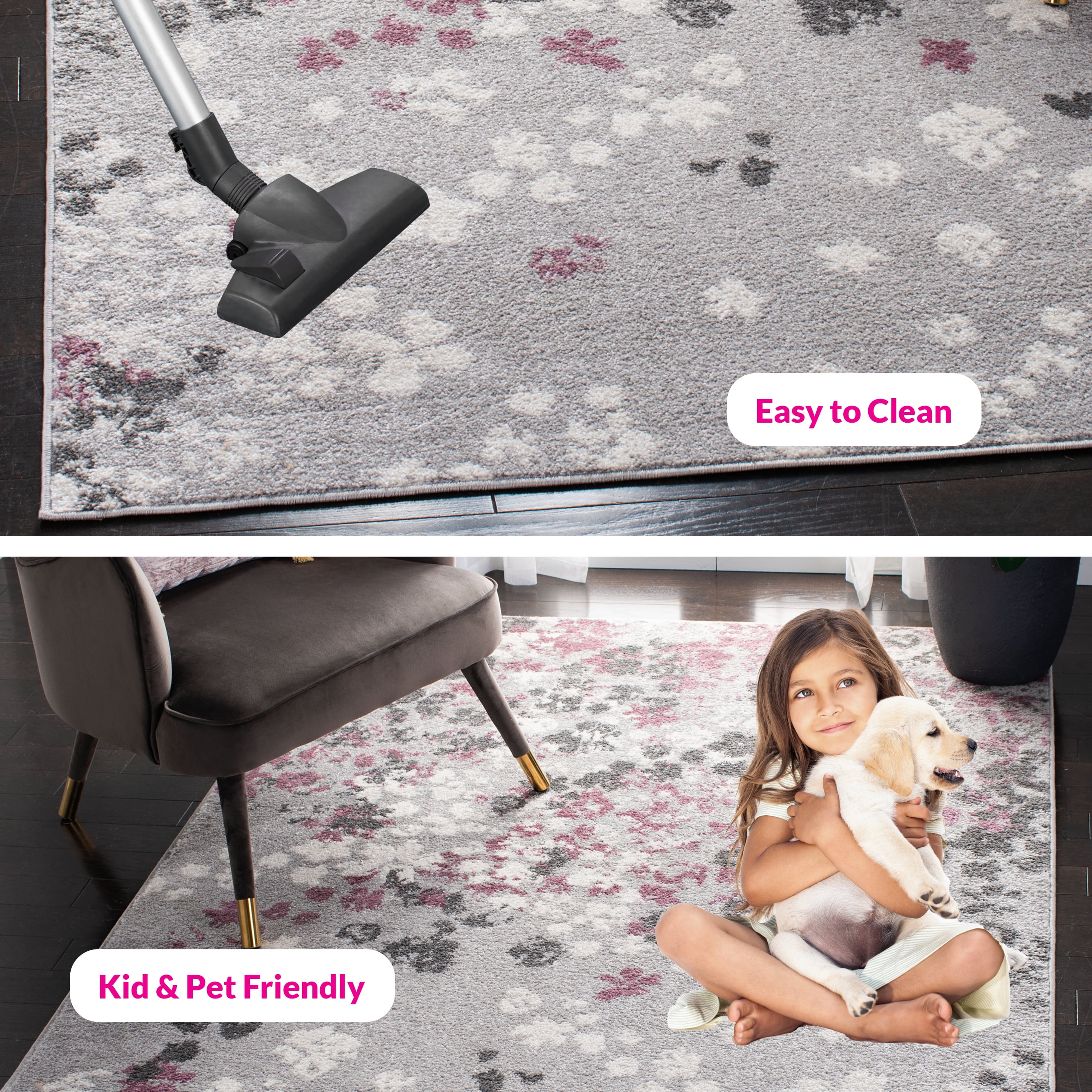 SAFAVIEH Adirondack Jermaine Floral Area Rug, Light Grey/Purple, 5'1" x 7'6"