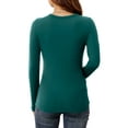 thumbnail image 6 of Anygrew Women Long Sleeve Top Casual Basic Slim Knit Ribbed T Shirt, 6 of 6