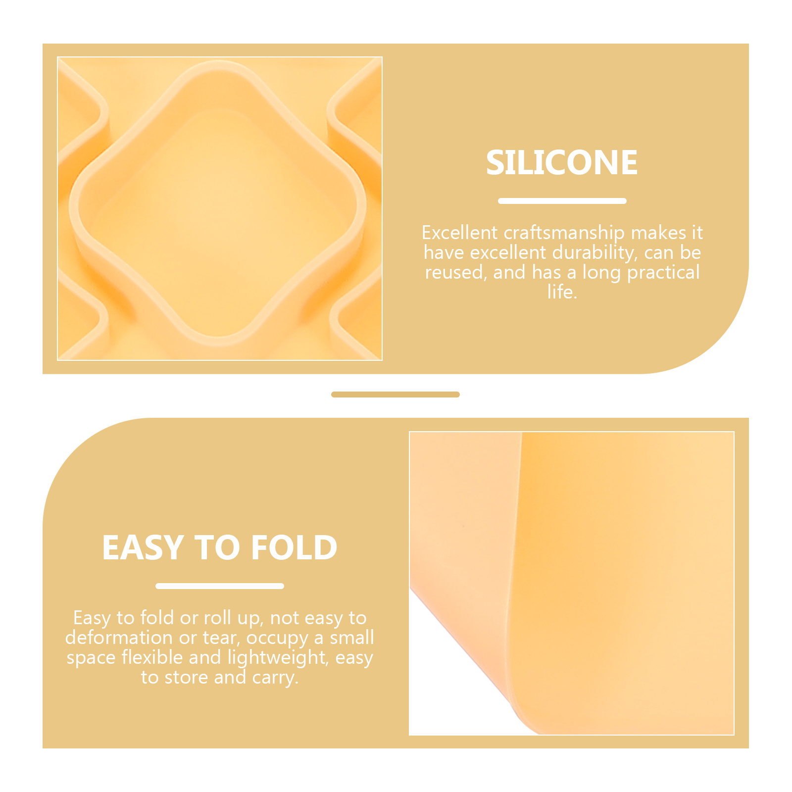 OUNONA Khaki Silicone Craft Mat Non-Stick Painting Sheet for Art Projects 1 Set and Easy to Clean