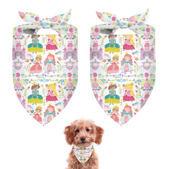 Dog Bandana 2 Pack,Princess Magic Pattern Bandanas for Dogs,Cat Bandana,Small/ Large Dog Bandana 2 Size,Dog Bandanas