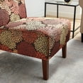thumbnail image 6 of Linon Coco Harvest Upholstered Tufted Accent Chair in Rust/Orange Floral Fabric, 6 of 10