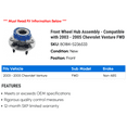 thumbnail image 2 of Front Wheel Hub Assembly - Compatible with 2003 - 2005 Chevy Venture FWD 2004, 2 of 2