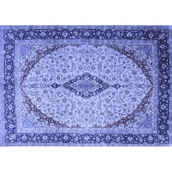 Ahgly Company Indoor Rectangle Medallion Blue Traditional Area Rugs, 3' x 5'