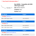 thumbnail image 2 of Rear Muffler - Compatible with 2000 - 2006 Toyota Tundra 2001 2002 2003 2004 2005, 2 of 2