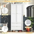 thumbnail image 4 of 2 Door Armoire Wardrobe Closet with 2 Drawers, 71" Metal Armoire Closet Clothing Storage Cabinet with Hanging Rod & Adjustable Shelf for Bedroom Dorm, 4 of 8