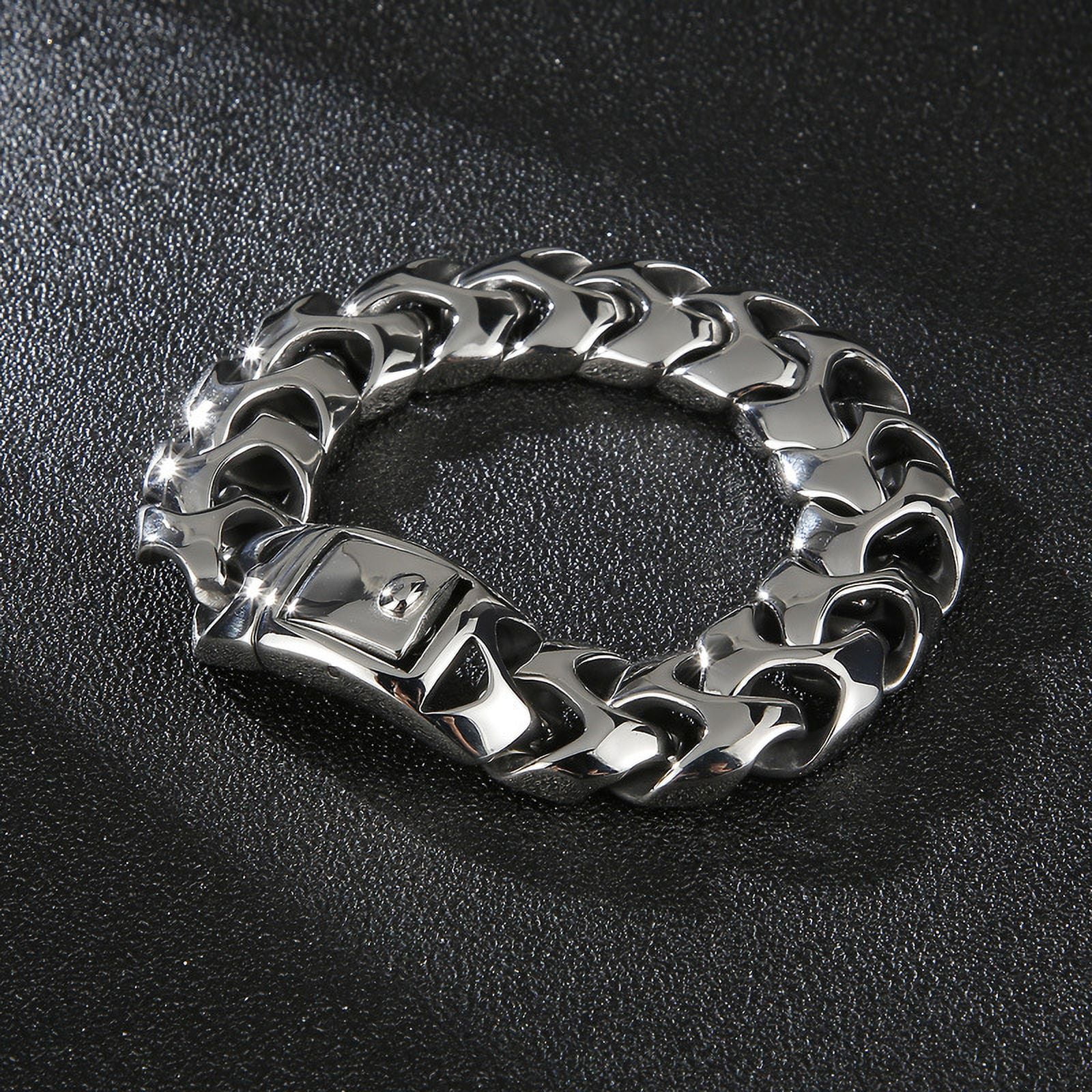 Metaljc Fashionable Dragon Bone Chain Bracelet for Men, Punk Trend Cool Gift Decorations