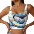 thumbnail image 3 of Goofa Watercolor Snake Printed Sports Bras for Women, High Impact Running Bra Workout Crop Tank Tops Longline Sports Bra Push up-X-Large, 3 of 9