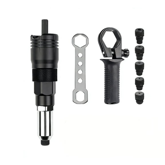 Reliable Drill To Rivet Converter Set Comes With 5 Sizes Of Threaded Nozzles