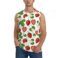 thumbnail image 3 of Uemuo Strawberry Pattern Men's Sleeveless T-Shirt,Muscle Athletic Tank Top, Moisture-wicking Quick-dry Breathable Classic Tee Top for Gym Run Outdoor Sports-X-Large, 3 of 8