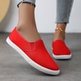 thumbnail image 5 of Women's Canvas Slip on Shoes Lightweight Unisex Men's Classic Low Top Loafers Sneakers Causal Comfortable Walking Skate Shoes 1-Red Size 10, 5 of 7