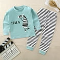 thumbnail image 2 of Yindaity Toddler Girl Boy Kids Long Sleeve Sweatshirt and Jogger Pants Set for Baby (Sky Blue,3-6 Months), 2 of 3