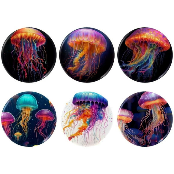 Colorful Jellyfish Badges with Pins for Backpacks Parties Ties Hats Corporate Events Personalized Custom Photo Text Logo Button
