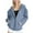 #1 zipper_Light Blue, variant on Women's Thermal Cropped Zip Hoodie 2025 - Oversized Streetwear Jacket with Kangaroo Pockets, Ribbed Cuffs & Windproof Lapel