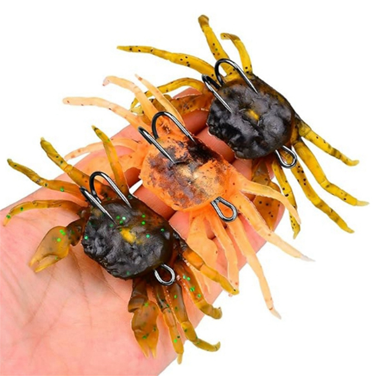 3d fishing crab lures 6pcs Cranka Crab Lure Bait 3D Simulated Soft with Double Hooks for Fishing  Accessories Tools