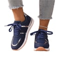 thumbnail image 5 of Women's Fashion Casual Sneakers, Lightweight Faux Leather Lace-Up Athletic Shoes with Metallic Trim for All Season Daily Comfort, 5 of 5