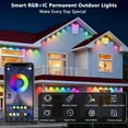 thumbnail image 5 of Beatineon 150ft Outdoor LED Smart Lights,RGB+IC Permanent Lights, App & Voice Control with Alexa & Google Assistant, IP68 Waterproof Permanent Lights with Individual Leds for Music Sync, Eaves, Patio, 5 of 11