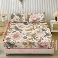 thumbnail image 2 of COEQINE Twin Size 3 Piece Sheet Set, Stay in Place Fade Stain Resistant Cooling Bed Sheets with All Around Elastic Cozy Bedsheet & Pillowcases, Retro Butterfly Flower, 2 of 5