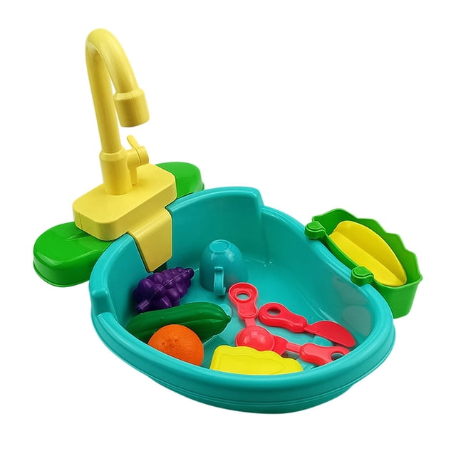 LSLJS Ensemble de Jouets Évier Simulé de Cuisine pour Enfants avec Eau Courante Cadeaux Éducatifs pour Filles Garçons