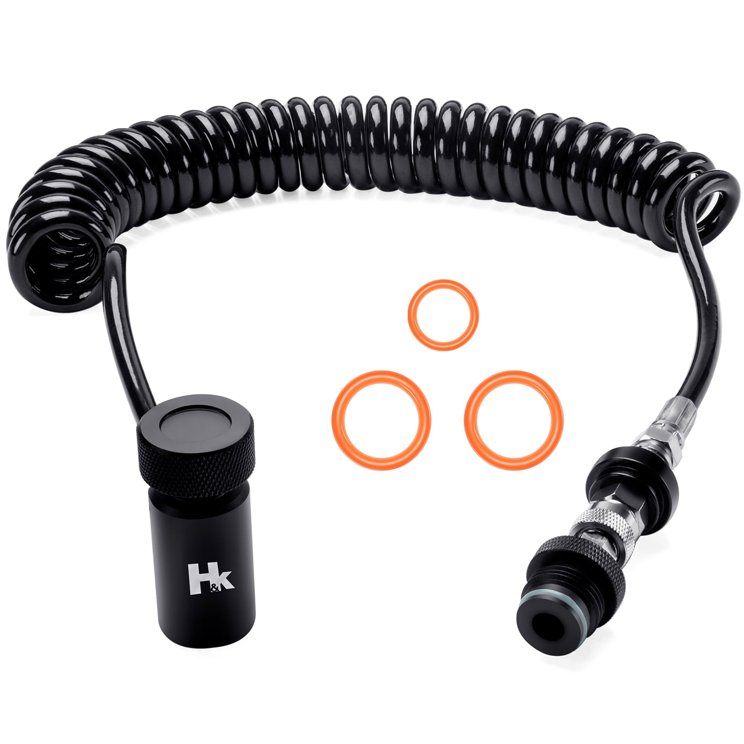 Paintball Air Line On/Off Coil Remote Hose Coiled Thick w/ QD E Tippmann A5 part 