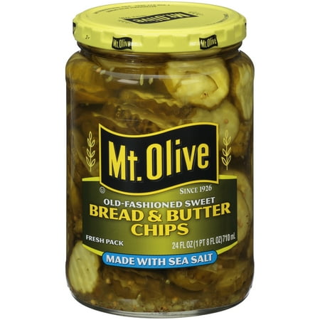 Pickle Slices - (3 Pack) Mt. Olive Old-Fashioned Sweet Bread & Butter Chips, 24 oz