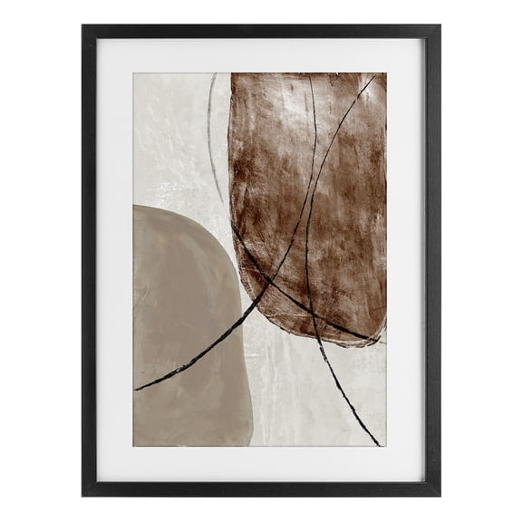 Stupell Industries Taupe & Brown Abstract Black Framed Print Under Glass, design by Merri Pattinian