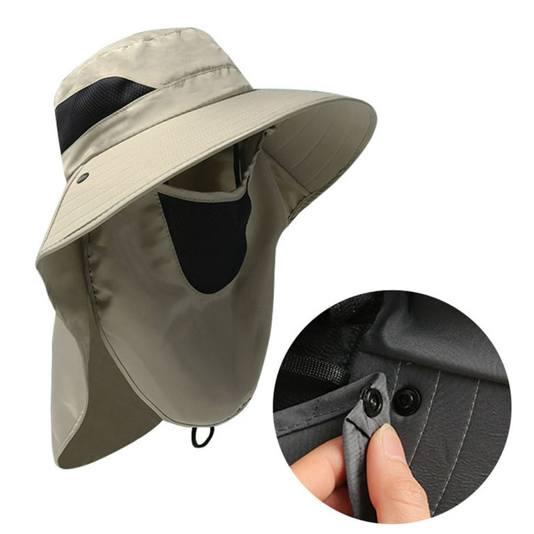 1pc Men's Breathable Sun Protection Hat With Detachable Neck Flap, Perfect  For Fishing And Outdoor Activities