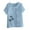 Light Blue, variant on IROINNID Fashion Women Summer Tops Loose Graphic Print Round-Neck Classic T-Shirt Short Sleeve Casual Blouse Clearance