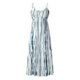 thumbnail image 5 of Mefallenssiah Femmes Col Rond Robe Longue de Style d'Été des Femmes avec V-Cou et Robe Douce Cravate Teint, 5 of 5