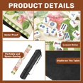 thumbnail image 6 of Travel Mahjong Mat 21" x 21" Pink Cherry Blossom Watercolor Green Striped Border Non-Slip Noise Reduction Mini Mahjong Tiles for Dominoes Poker Card, 6 of 6
