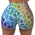 thumbnail image 2 of Goofa Rainbow Glitter Printed Workout Shorts Women Seamless Scrunch Butt Lifting High Waisted Gym Booty Shorts Elastic Workout Shorts-X-Large, 2 of 8