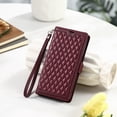 thumbnail image 2 of ELEHOLD Flip Wallet Case for Samsung Galaxy S26, Leather Shockproof Kickstand Card Holder Full Body Cover With Crossbody Strap + Lanyard,Red, 2 of 11