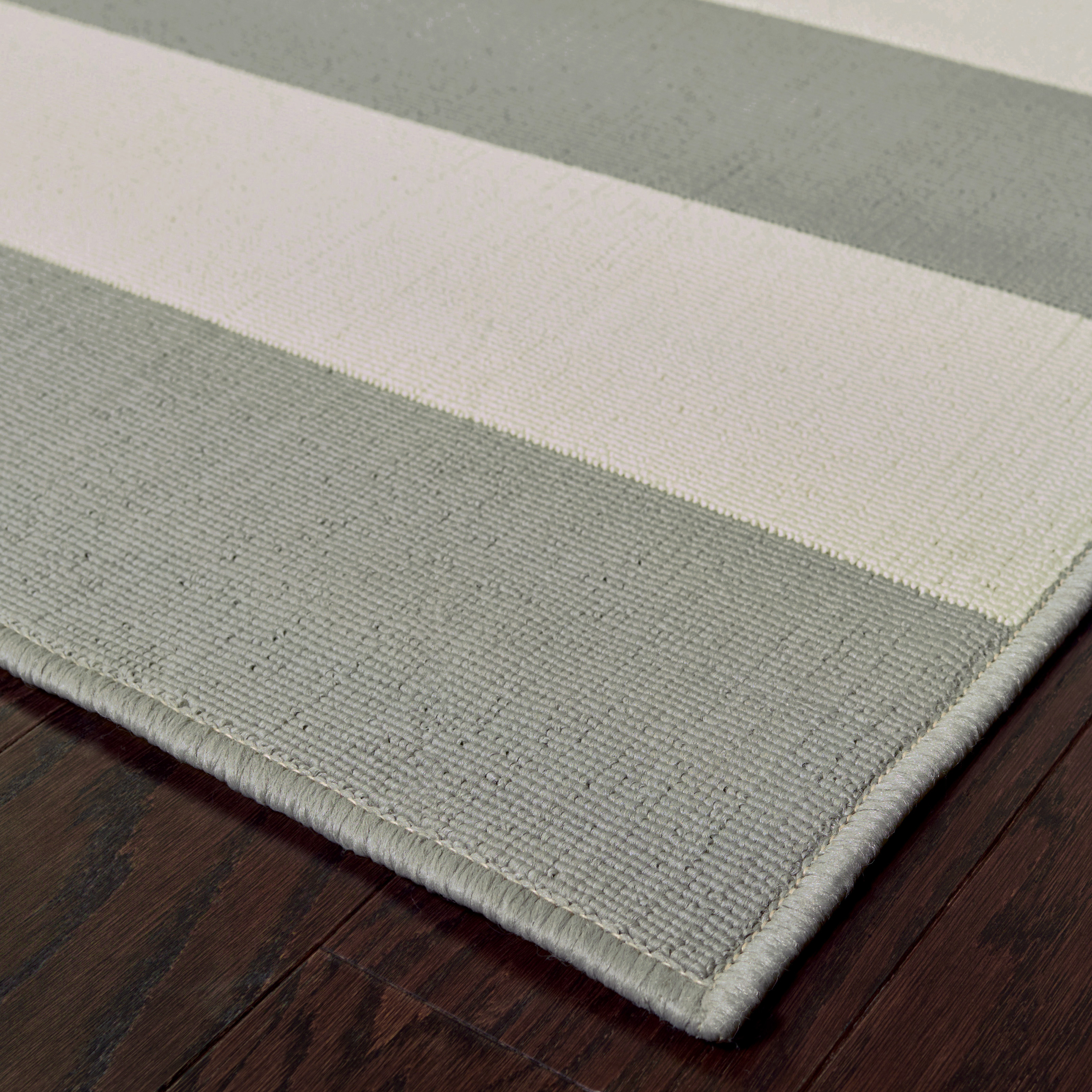 Milton Geometric Outdoor Area Rug, Grey/ Ivory 2, 8' x 11'