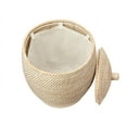thumbnail image 3 of Kouboo Laguna Rattan Beehive Hamper With Liner, Removable Cotton Liner, Laundry, Bathroom, Kids Room, Nursery, Hamper With Lid, White Wash, 3 of 5
