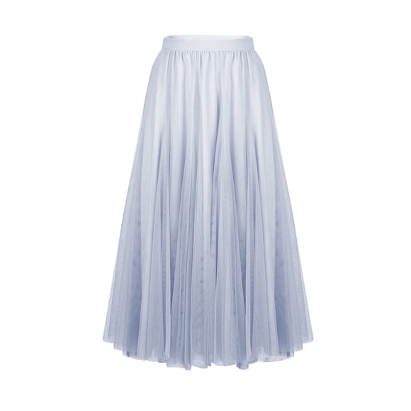TaTaai Women Solid Elastic Waist Tulle Ankle Length Skirt Casual Fashion Skirt Ladies Spring Summer Outdoor Leisure Wear Lightweight Breathable Stylish Comfortable Skirt Gift