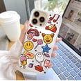 thumbnail image 3 of Funcional a la moda: peculiar funda para teléfono inteligente con acabado mate y estampado gráfico de doble capa en color plateado arcoíris para iPhone 15 Pro Max 14 13 12 Pro 11, 3 of 3