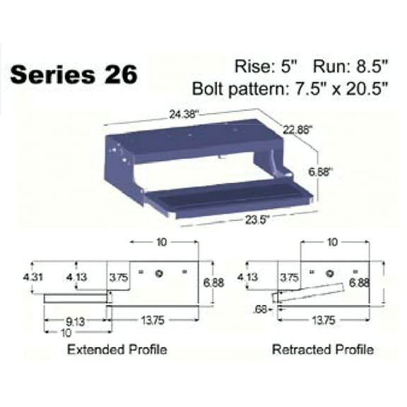 Lippert Components 3711363 Electric Step (Step 26 Series Single with 9510