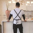 thumbnail image 3 of Chef Aprons for Women Men with Large Pockets, Cotton Canvas Cross Back Water Repellent Work Apron, Size M to XXL, 3 of 5