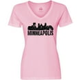 thumbnail image 3 of Inktastic Minneapolis Skyline Grunge Women's V-Neck T-Shirt, 3 of 5