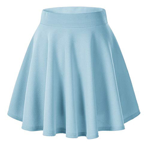 Shop & Stop Skater Flared Skirt Laides Womens Plain Basic Flared Mini Stretchy Skirt Multiple Plus Size UK 8-22 