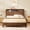 walnut, variant on Full XL / Queen Bed Frame with Storage Headboard & USB AC Charging Ports, Vertical Fluted MDF Platform Bed, Noise Resistant Design, No Box Spring Needed, Natural & Walnut Finish Options