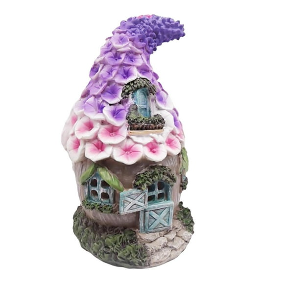 DYNWAVECA Large Rustic Miniature Garden Resin Fairy Garden Decor Miniature Woodland Gnome Decor , , 13x13x23cm
